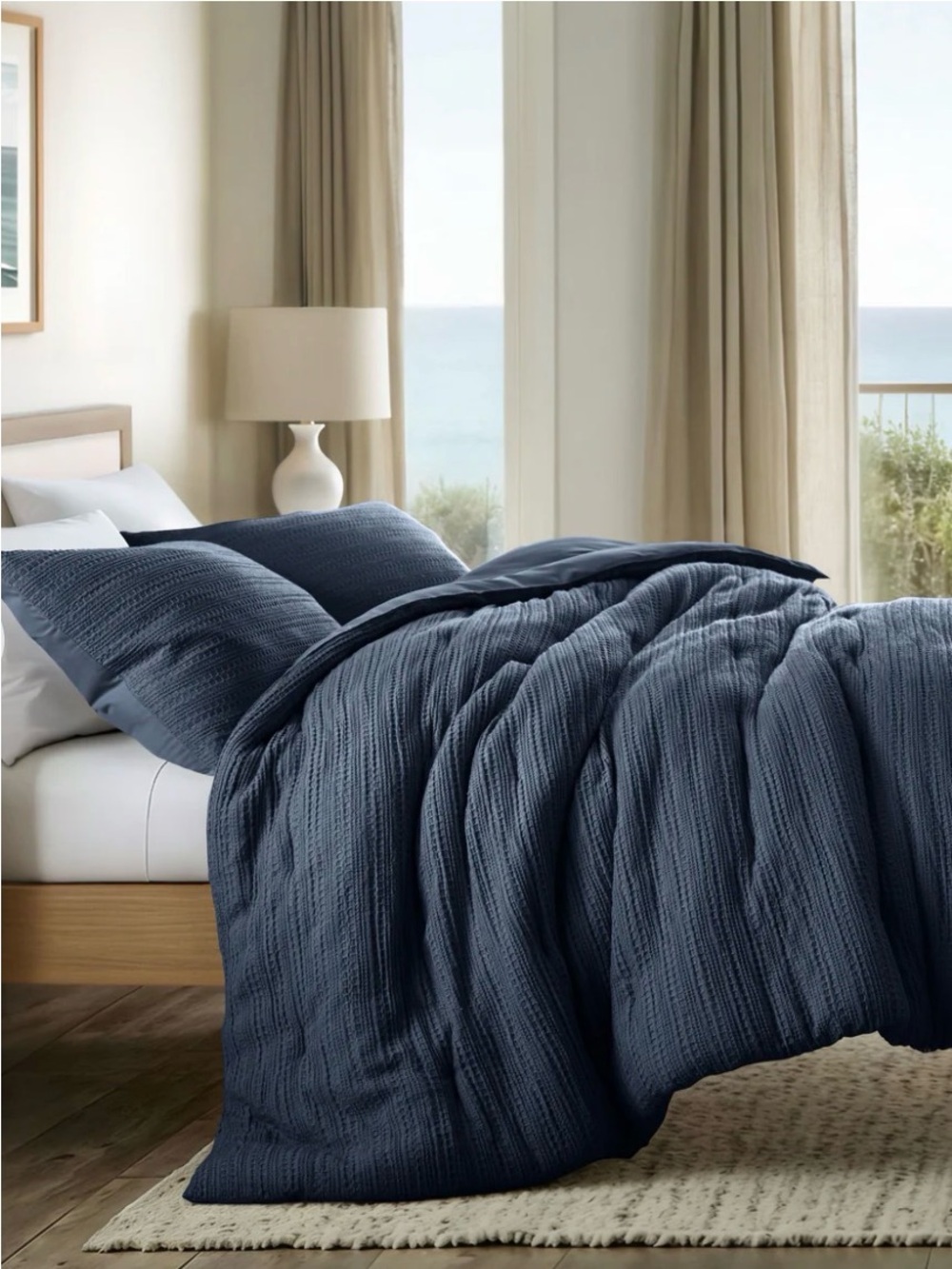 Ienjoy home collection textured waffle comforter size twin and xl twin